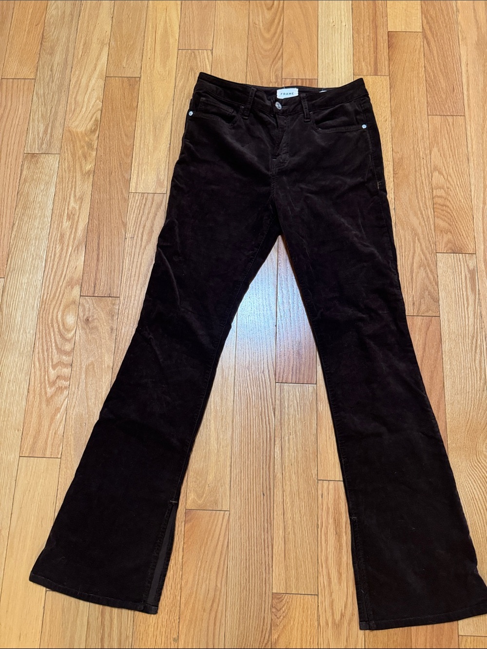 Frame Le Mini Boot Slit Brown Corduroy Jean Pant size 29